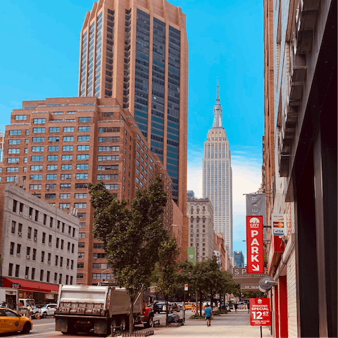 Gaze up at the striking Empire State Building, a twenty-minute walk away 