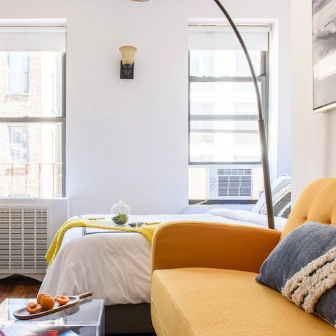 Wake up in the comfortable window-side bed feeling rested and ready for another day of Manhattan sightseeing