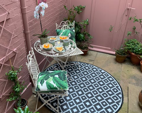 Sip your morning coffee in the charming courtyard terrace