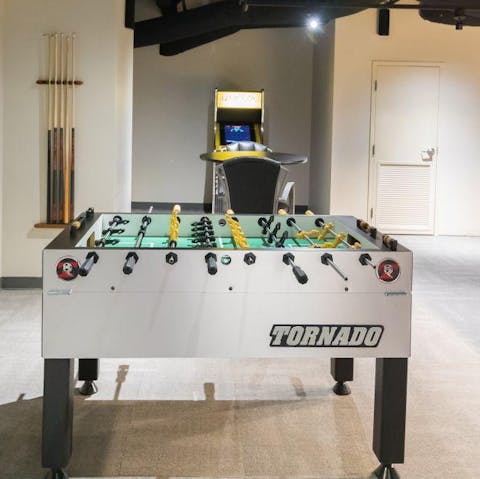 Spend a few hours playing pool, air hockey and foosball in the shared games room