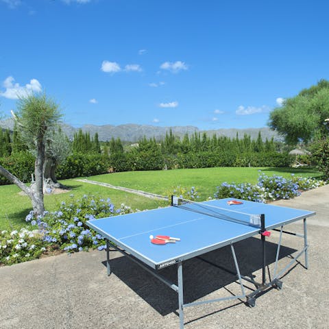 Play a spot of table tennis with the mountains as your backdrop
