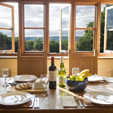 Enjoy delicious home-cooked meals with rural green views out your window