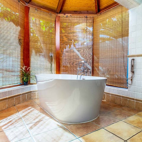 Enjoy a relaxing soak in the tub