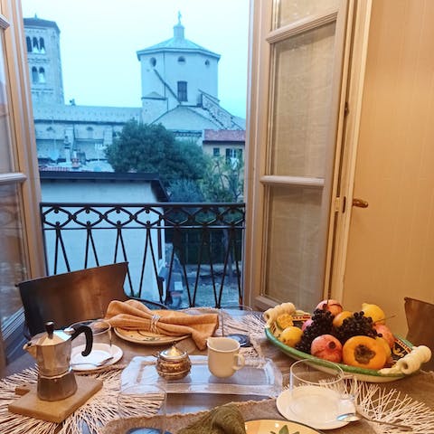 Dig into homemade gnocchi with views of the Duomo's dome