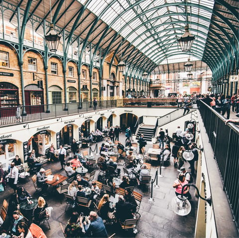 Explore the many shops and restaurants around Covent Garden, three minutes away on foot