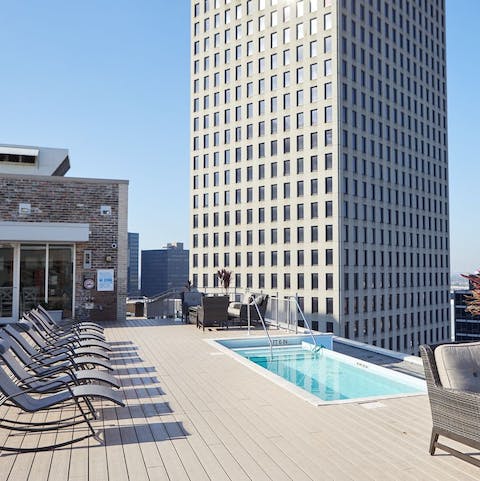Take a dip in the building's rooftop pool