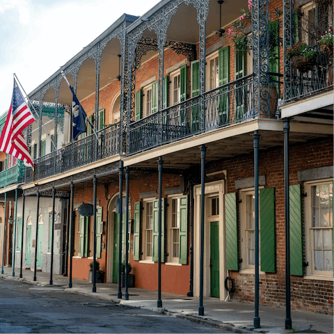 Explore the city from your excellent location, a five-minute walk from the French Quarter
