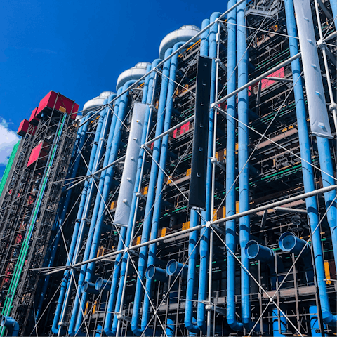 Visit the Centre Pompidou for a culture-filled day, just twelve minutes from your doorstep