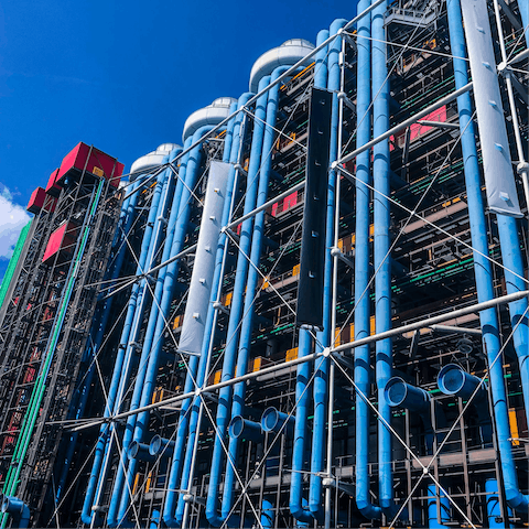 Visit the Centre Pompidou for a culture-filled day, just twelve minutes from your doorstep