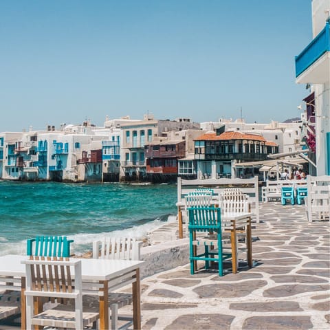 Enjoy strolling through Mykonos old town – just 7 kilometres away