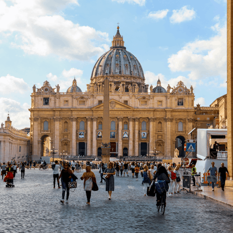 Visit the Vatican and St. Peter's Basilica, a short walk away