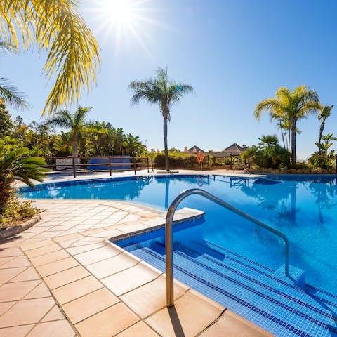 Make lounging beside the shared pool your only firm plan for the day