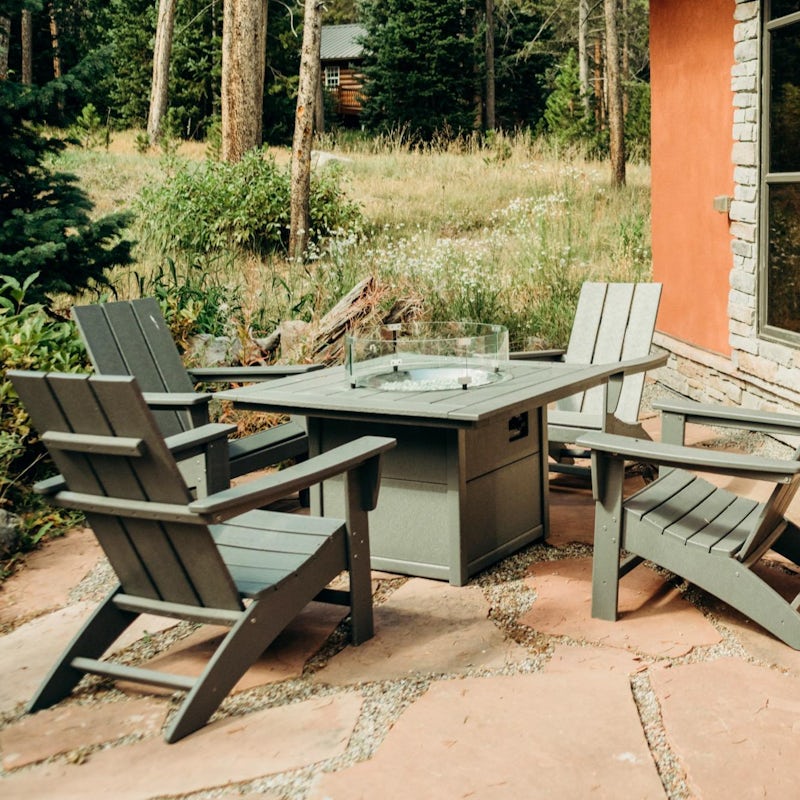 Gather around the fire pit on a chilly mountain evening