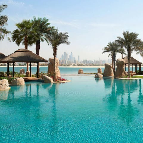 Take a dip in the seawater pool and admire the ocean views on offer