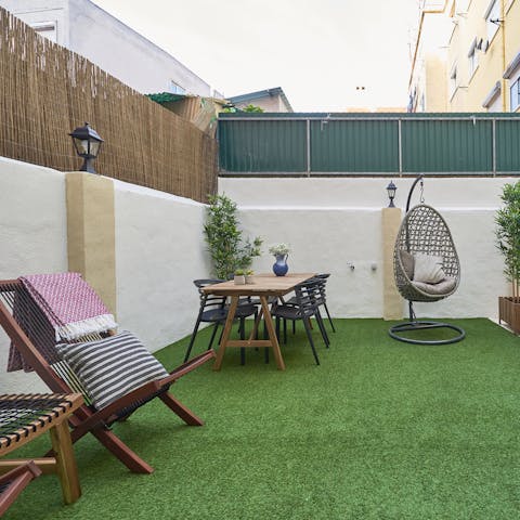 Catch some rays on the private terrace garden