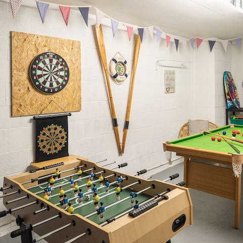 Let your hair down in the garage games room