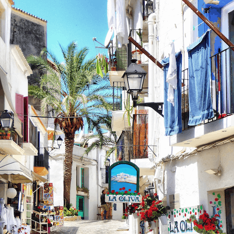 Take a walk into the centre of Ibiza for fantastic restaurants, shops, and nightlife