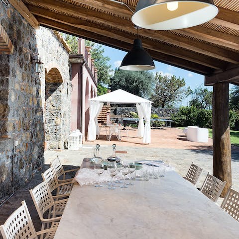 Dine alfresco under the covered terrace