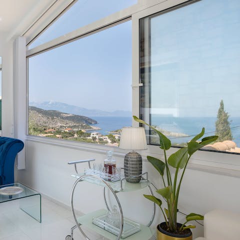 Enjoy the stunning coastal views from the living area