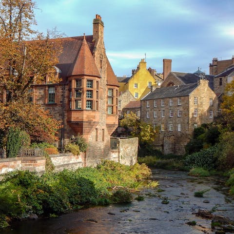 Stay just a ten-minute walk away from the charming Dean Village in Edinburgh