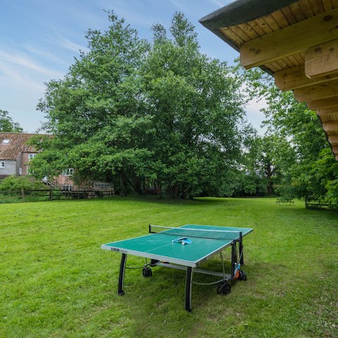 Challenge your guests to a game of table tennis in the garden
