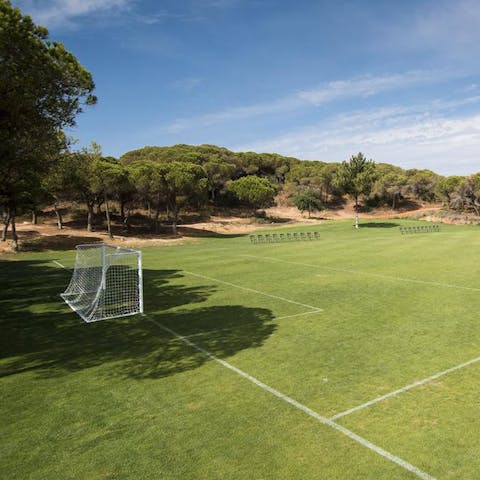 Have a kick around with the kids – this is surely the most picturesque of pitches