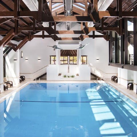 Delight in doing laps of the communal indoor pool