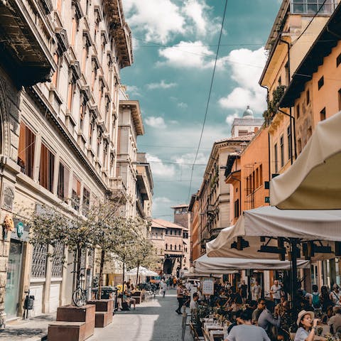 Scour the restaurant choices at Piazza Maggiore – a seven-minute walk away