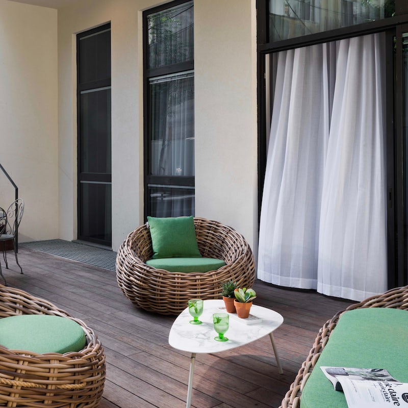 The generously-sized terrace