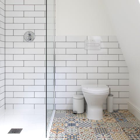 The playful bathroom tiles
