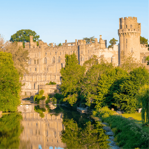 Immerse yourself in the history of Warwick Castle, 6 kilometres away