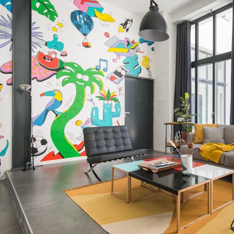 Let the cartoon murals bring out your playful side
