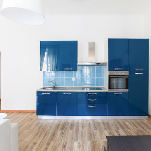 The deep blue kitchen