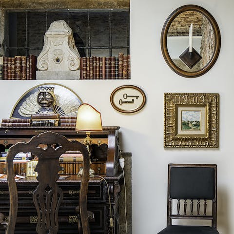 Marvel at the extensive collection of art and antiques