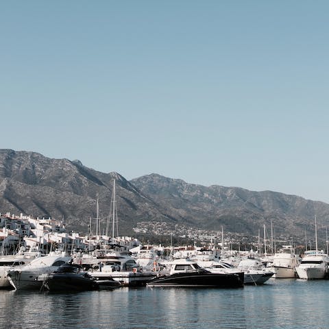 Join the glitterati down at Puerto Banus, just an eighteen-minute drive away