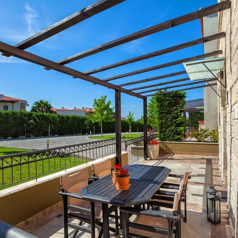 Look forward to eating brunch outside on your private patio