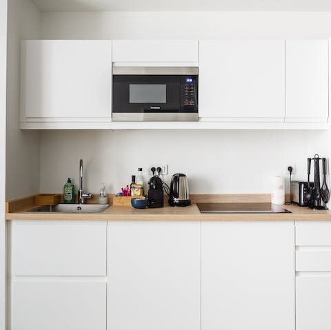 The clean white kitchen