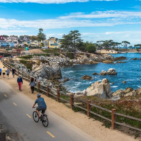 Stroll or cycle along Monterey's stunning coastline – the coastal path is just five minutes from your door