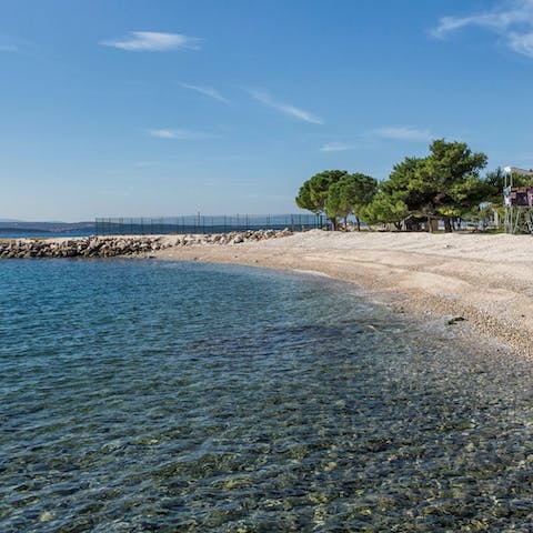 Explore Crikvenica's pebbled beaches – the closest is only 60m from your doorstep