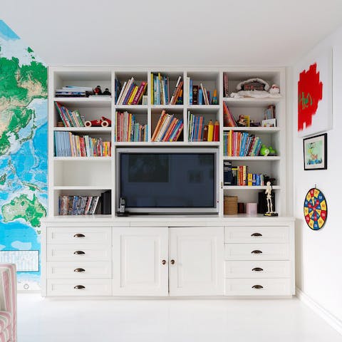 Keep the kids entertained in the huge children's playroom 