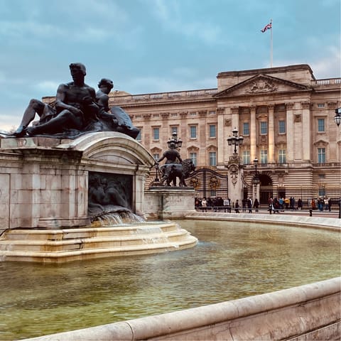 Visit Buckingham Palace, a twenty-minute stroll from your home