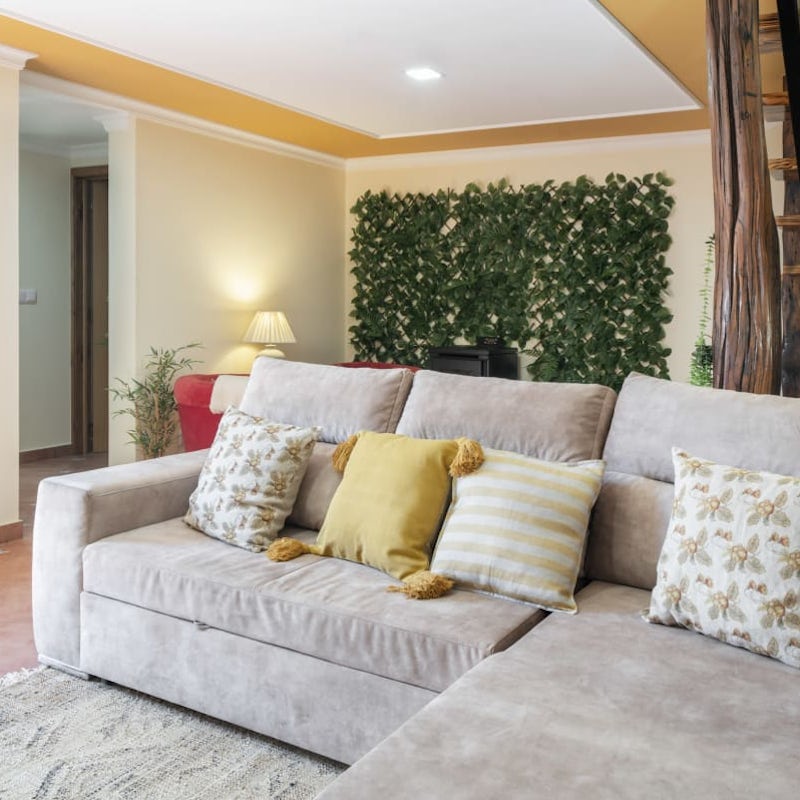 Retreat inside when the sun goes down and snuggle up in the cosy living area