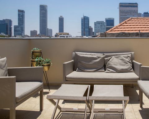 Relaxing lounge furniture on the terrace