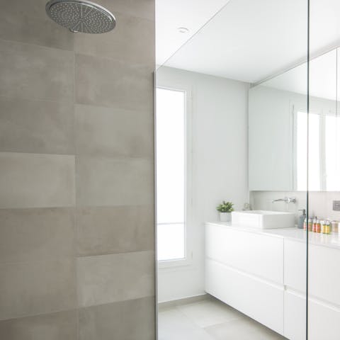 Clean and sleek bathroom