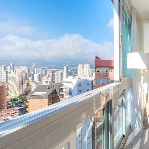 Take in beautiful Benidorm views from the living room's picture windows