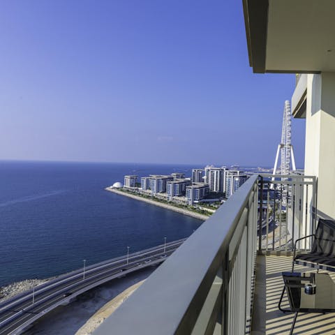 Enjoy stunning sea views from the balcony with your morning coffee
