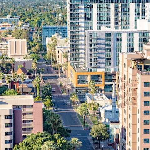 Stay in sunny Tempe, just a twenty-minute drive from Phoenix