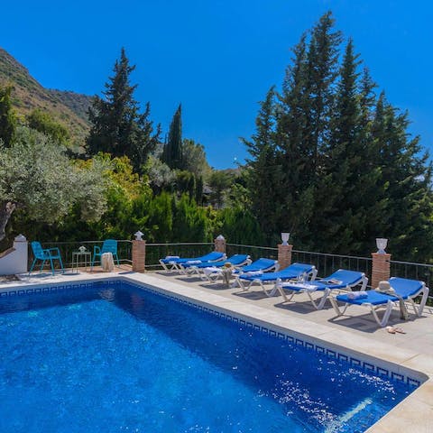 Enjoy a dip in the private pool, followed by a Spanish-style siesta