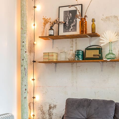 Admire the quirky decor with a boho feel