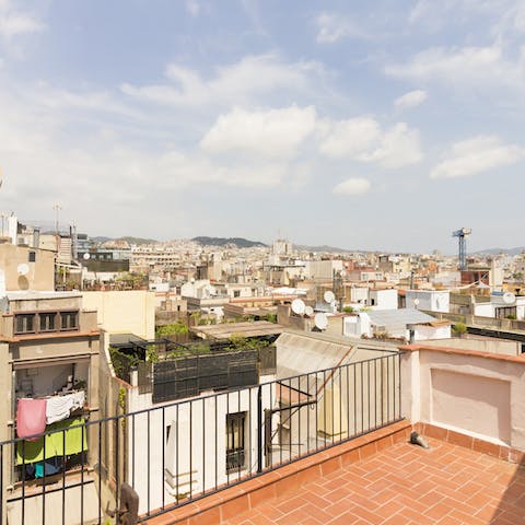 The view from the communal terrace 